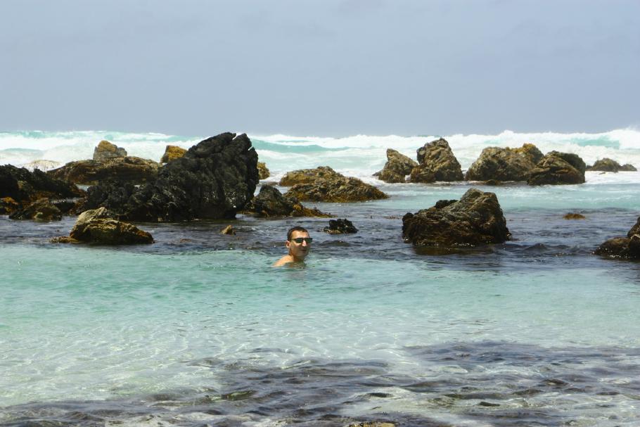 &hellip; und ich ein Bad in einer kleinen Lagune