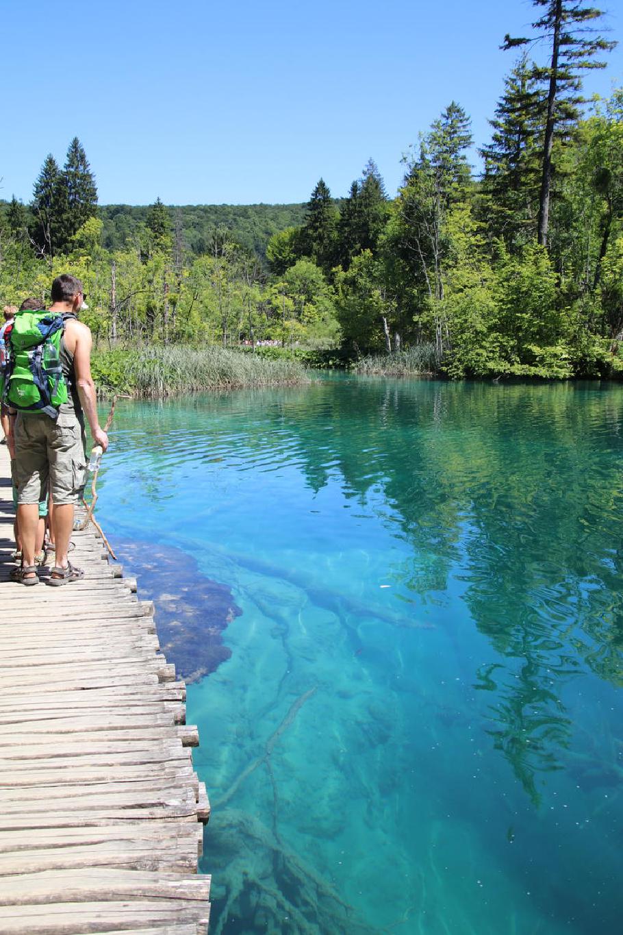 Im glasklaren Wasser sind jede Menge Fische zu sehen.
