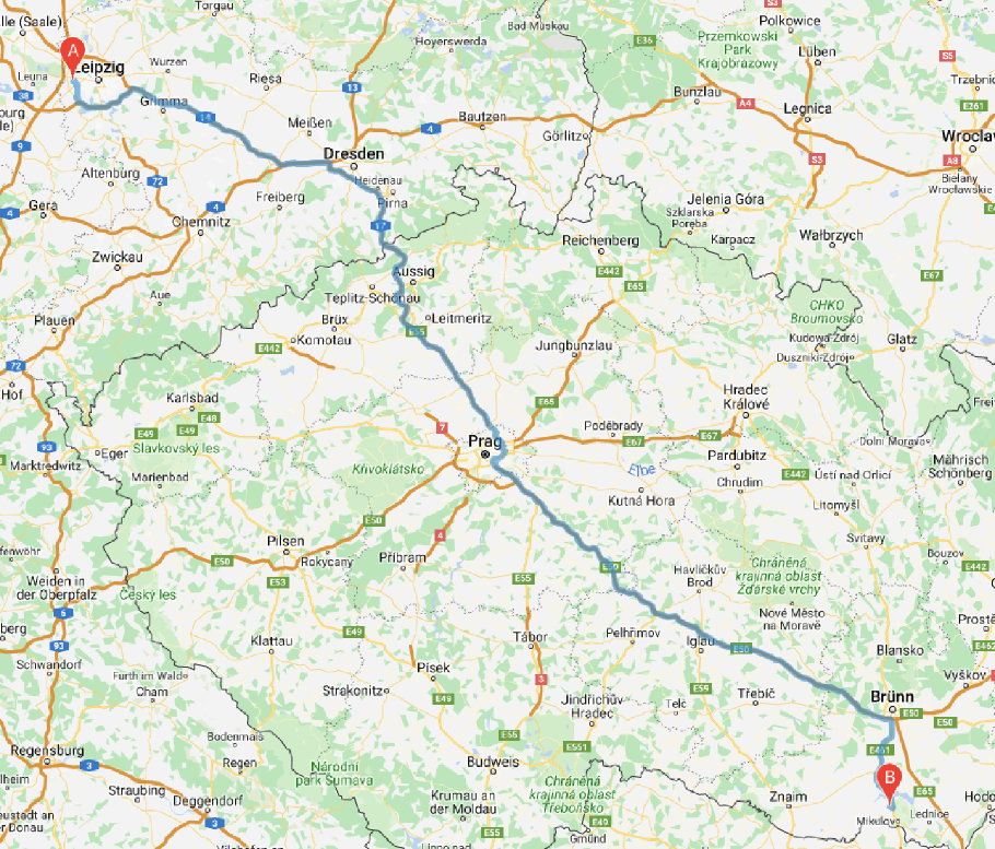 Nach 555 km Fahrt fallen wir todmüde ins Bett.