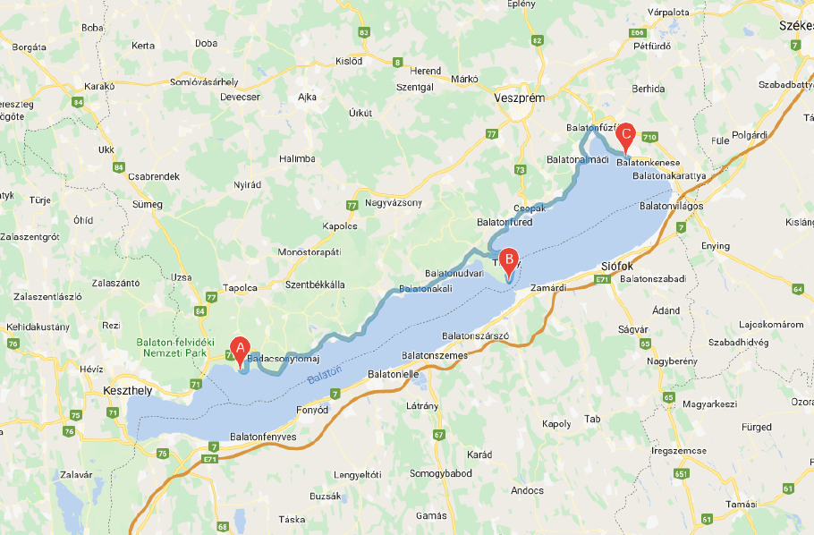 Unsere heutige Route, 105 km