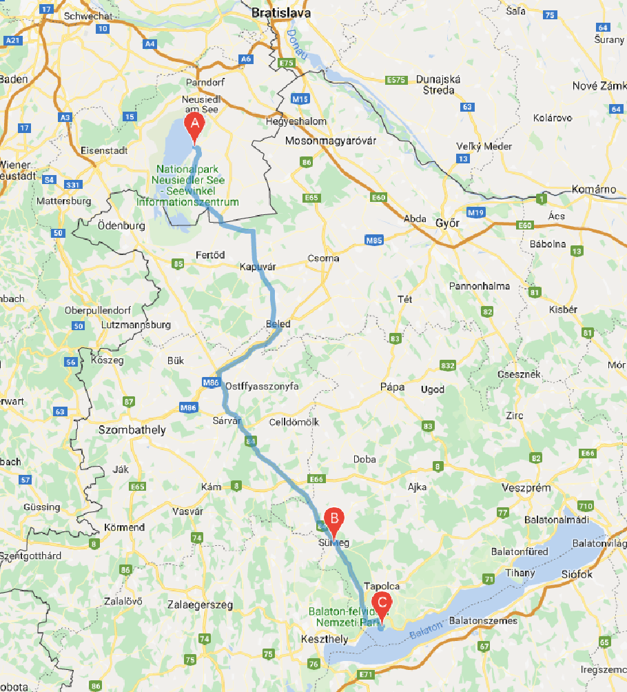 Unsere heutige Route, 160 km