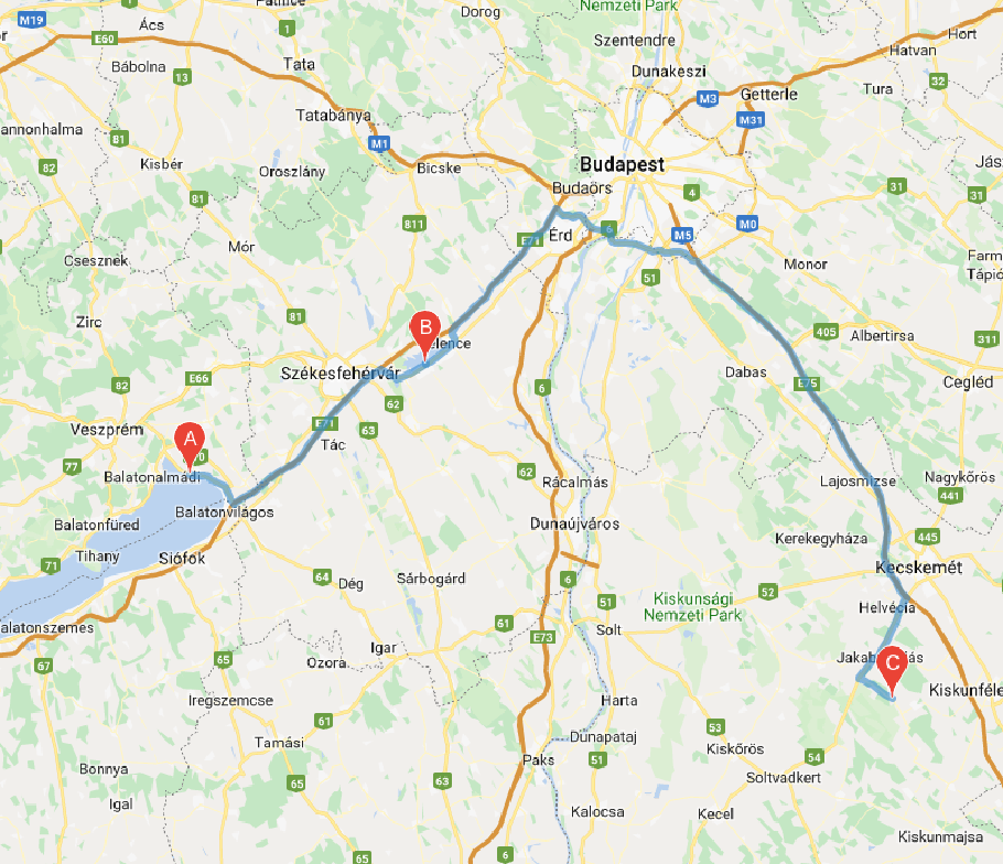 Unsere heutige Route, 180 km