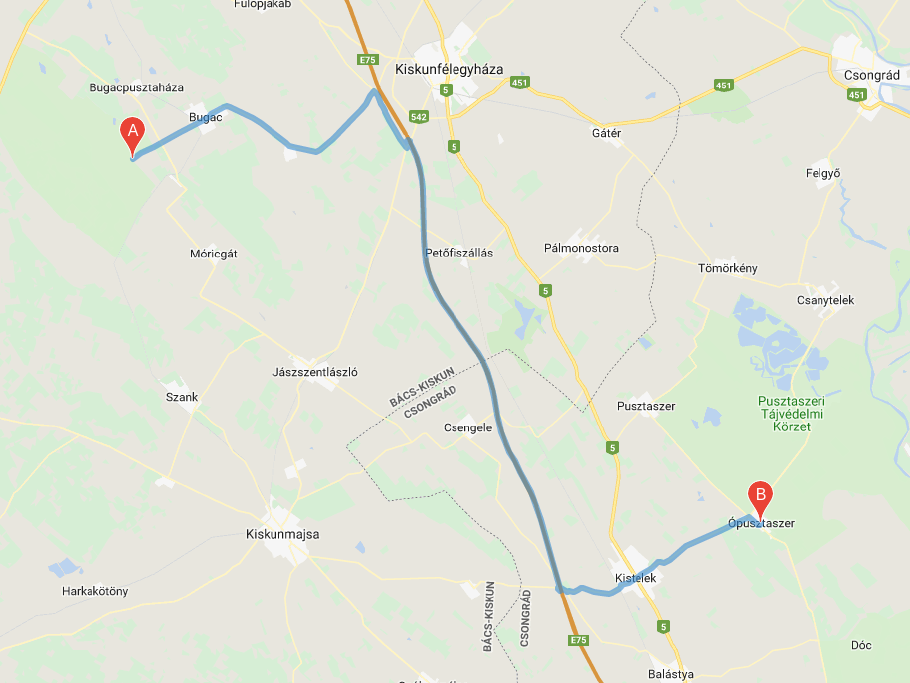 Unsere heutige Route, 60 km