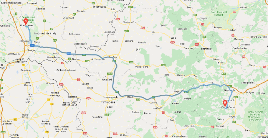 Unsere heutige Route, 330 km