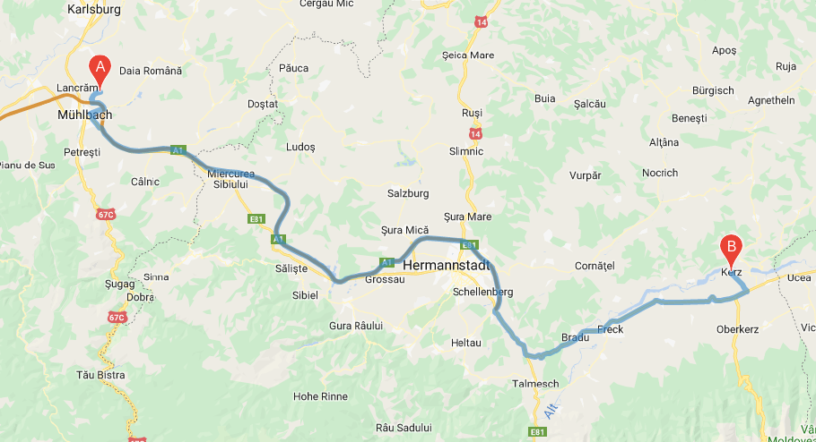 Unsere heutige Route, 135 km