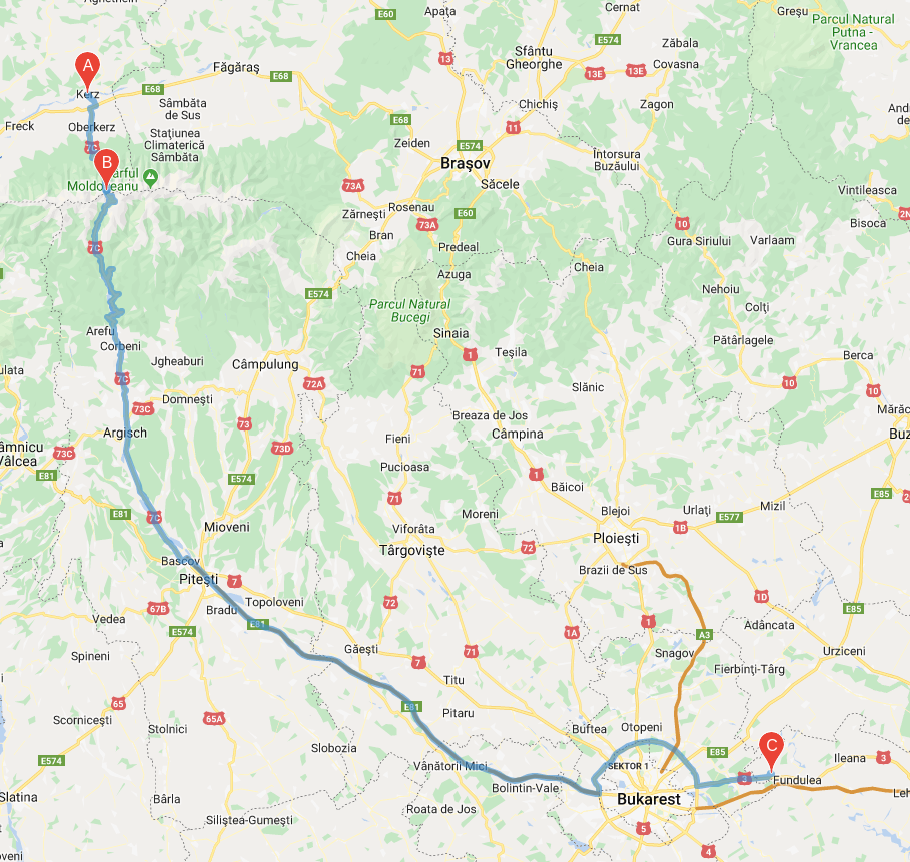 Unsere heutige Route, 333 km