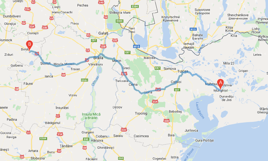 Unsere heutige Route, 215 km
