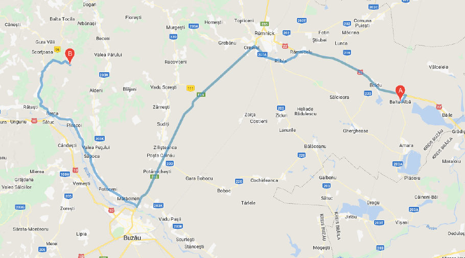 Unsere heutige Route, 90 km