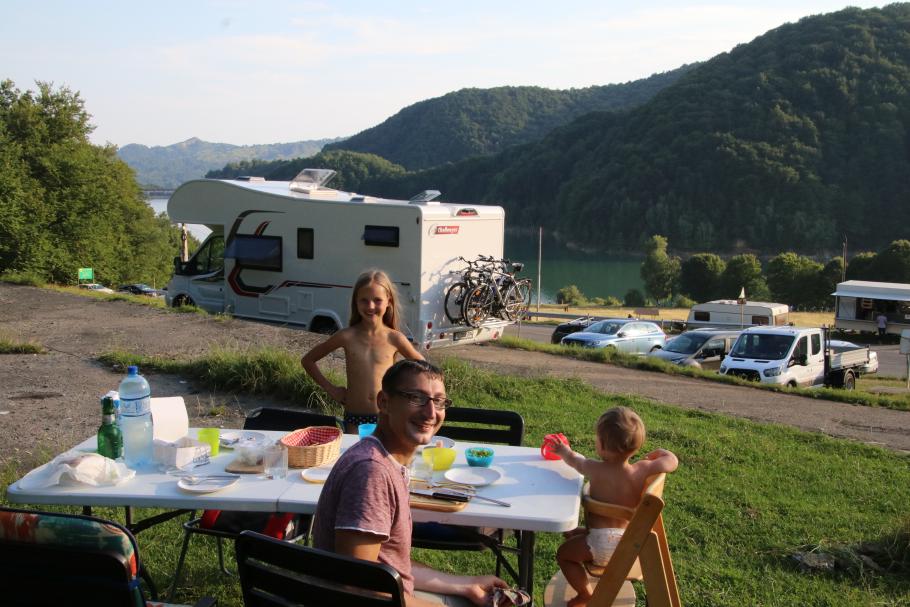 Abendessen mit toller Aussicht.