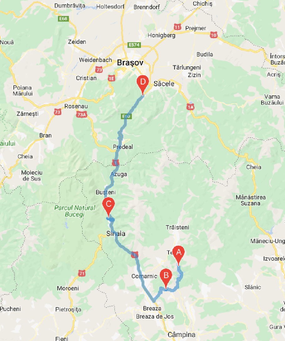 Unsere heutige Route, 90 km