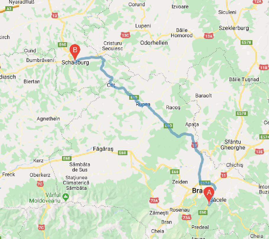 Unsere heutige Route, 135 km