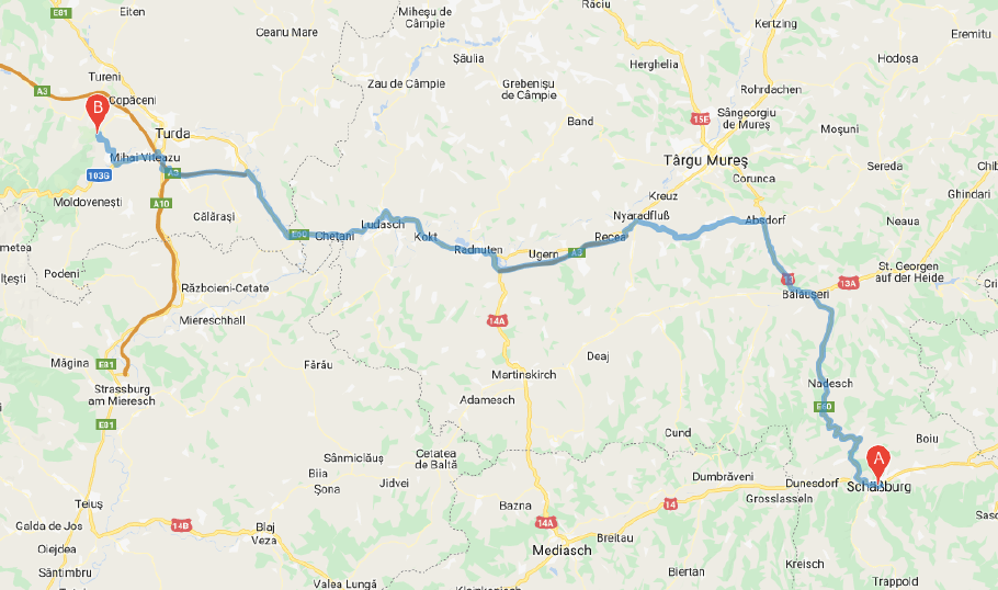 Unsere heutige Route, 140 km