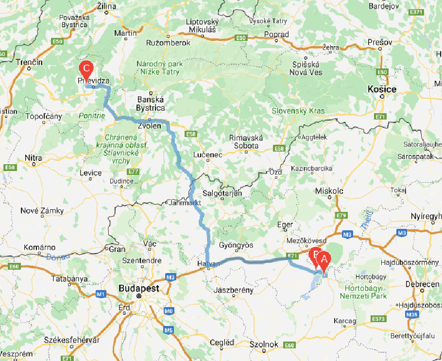 Unsere heutige Route, 290 km