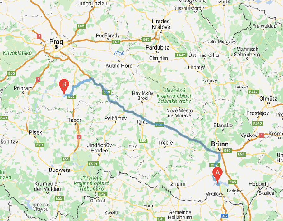 Unsere heutige Route, 270 km