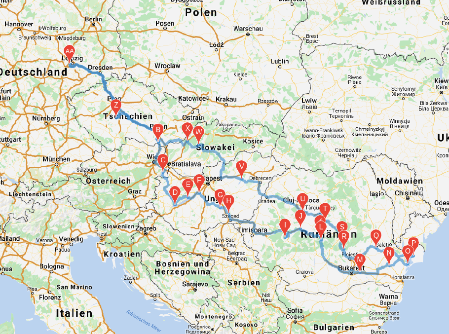 Unsere komplette Route, ca. 5000 km