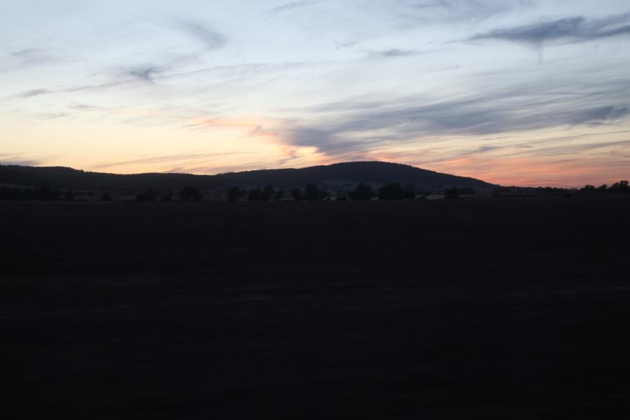 Wir sehen am Abend die Ausläufer des Riesengebirges.