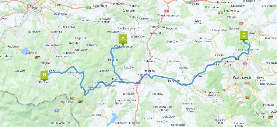 Unsere heutige Route: 125 km