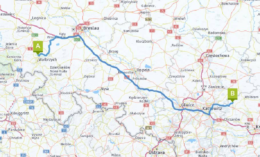 Unsere heutige Route: 324 km