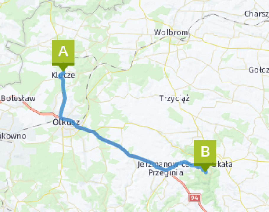 Unsere heutige Route: 59 km