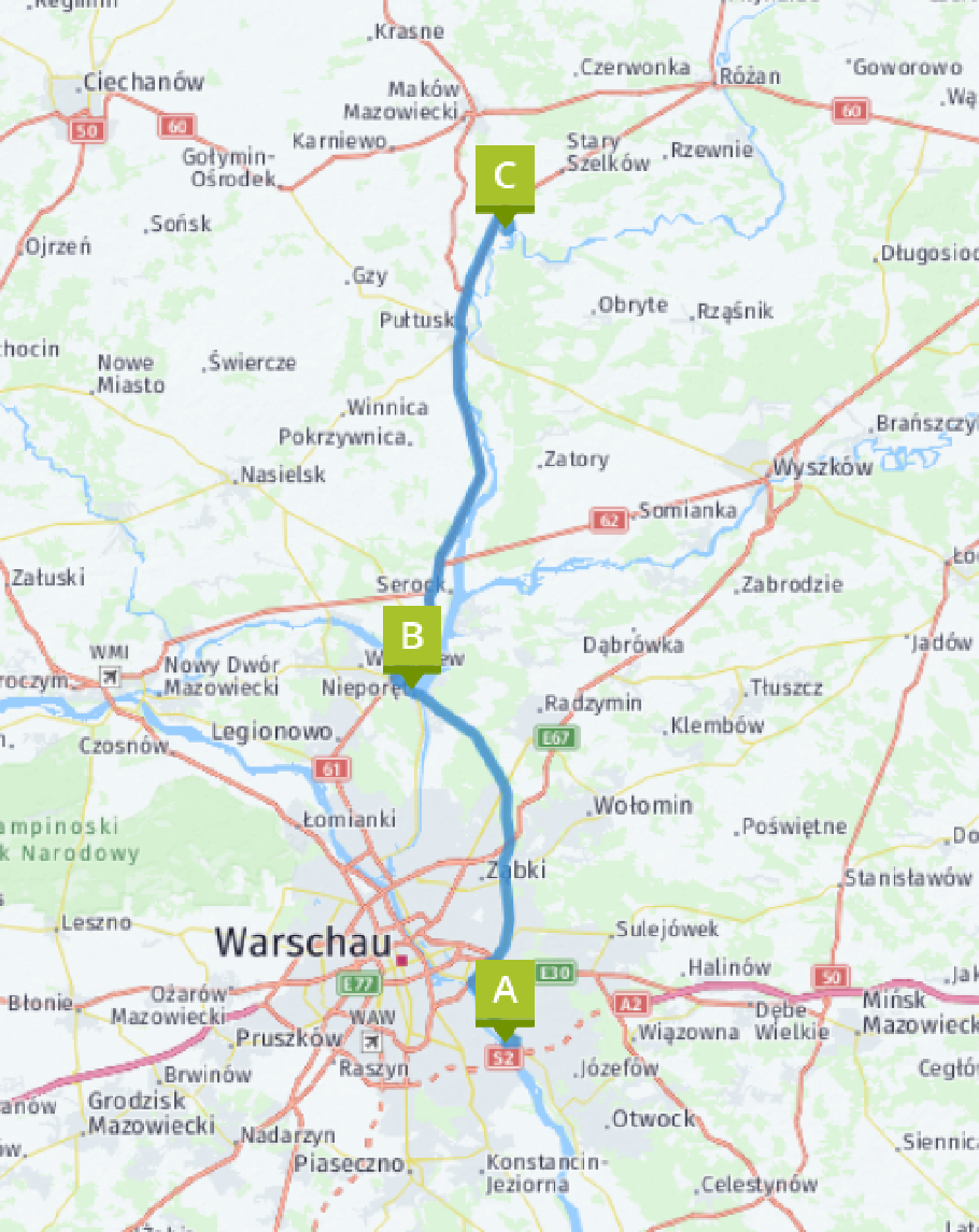 Unsere heutige Route: 106 km