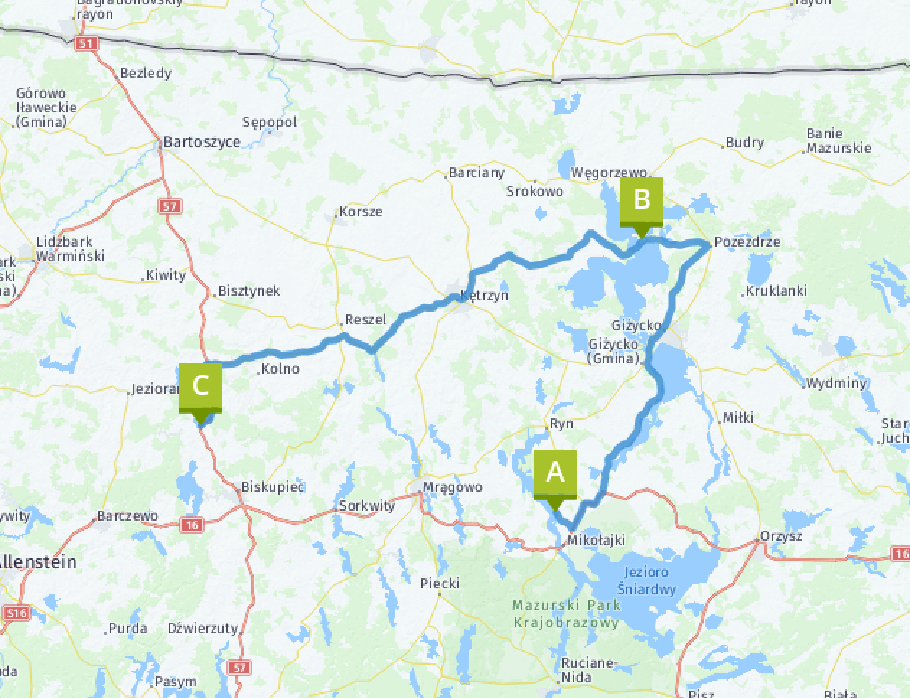 Unsere heutige Route: 178 km