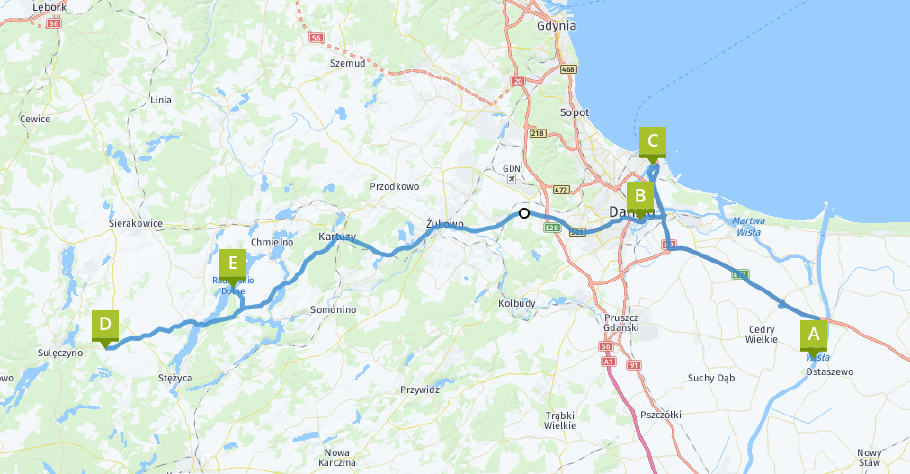 Unsere heutige Route: 149 km