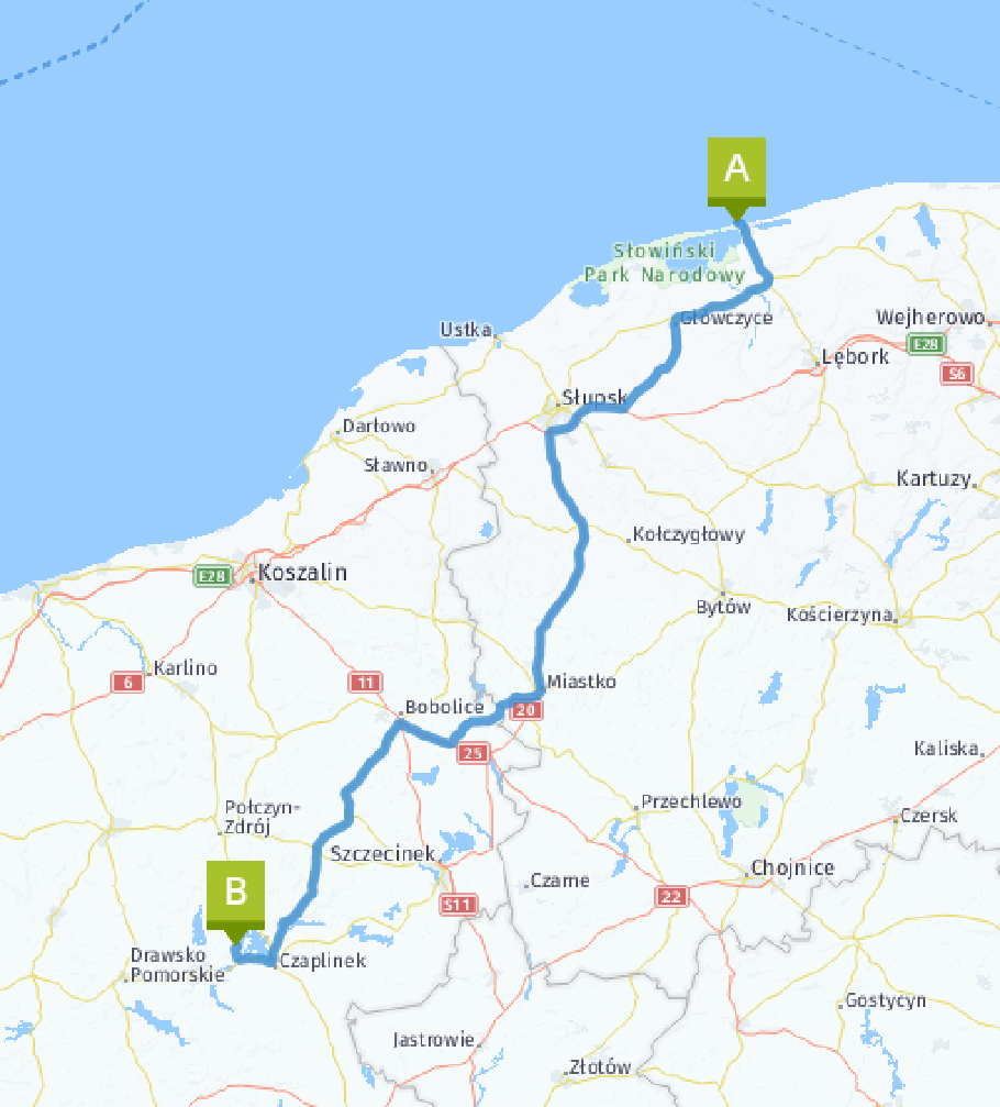 Unsere heutige Route: 228 km