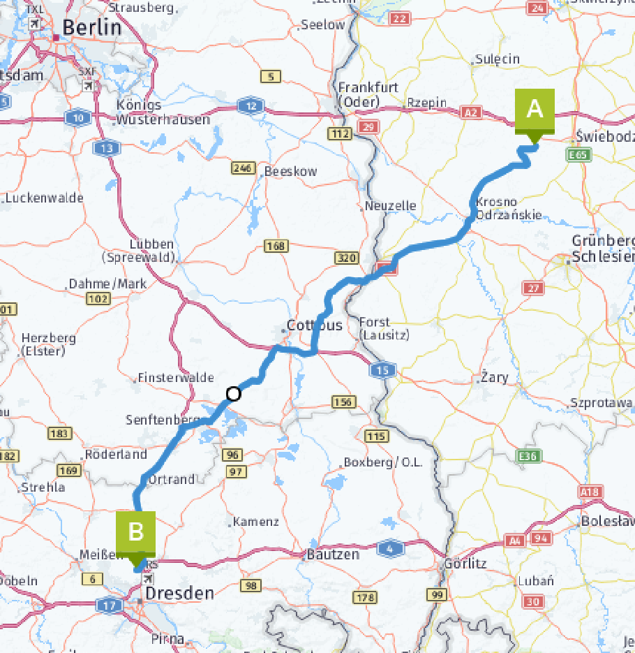 Unsere heutige Route: 215 km
