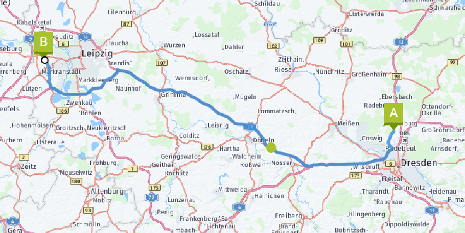 Unsere heutige Route: 150 km