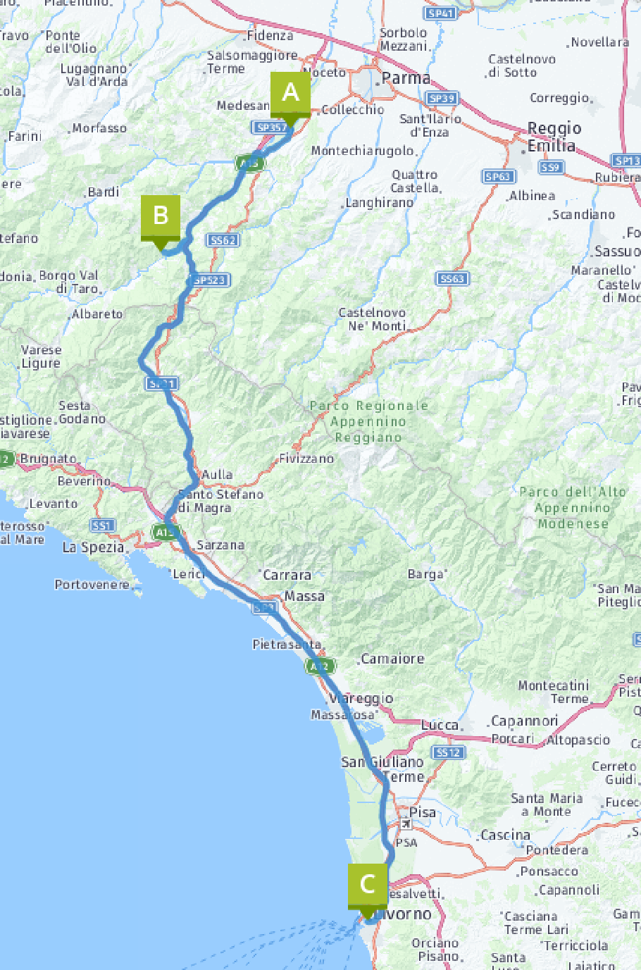 Unser heutige Route: 190 km