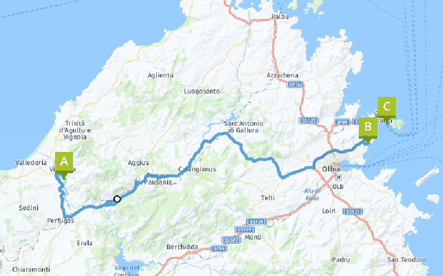 Unsere heutige Route: 110 km