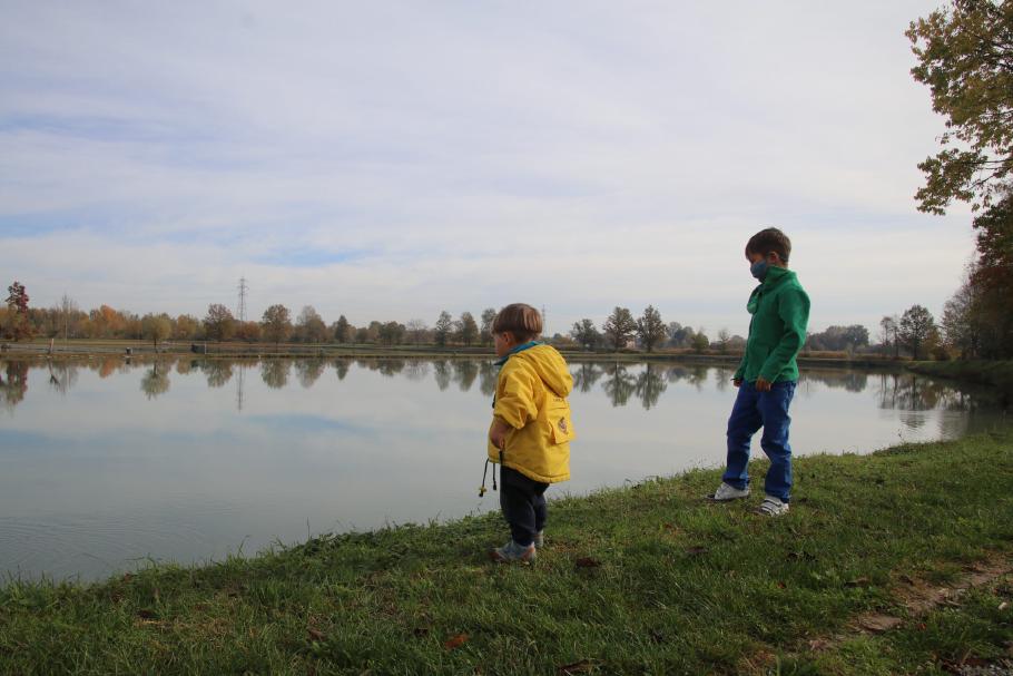 Farbtupfer in der Landschaft.