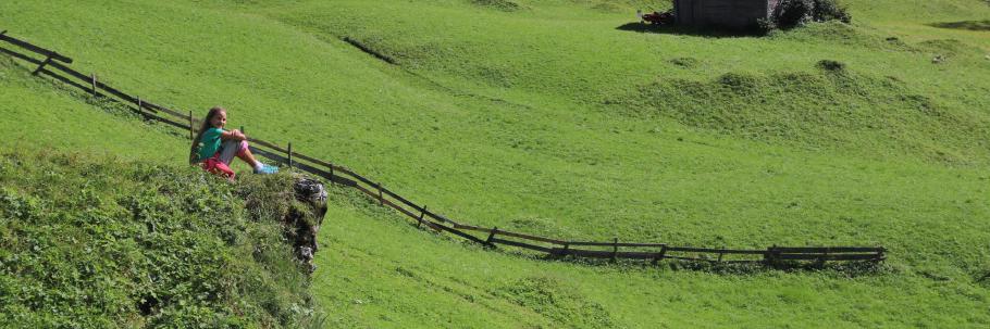 Kurze Verschnaufpause auf halber Höhe.