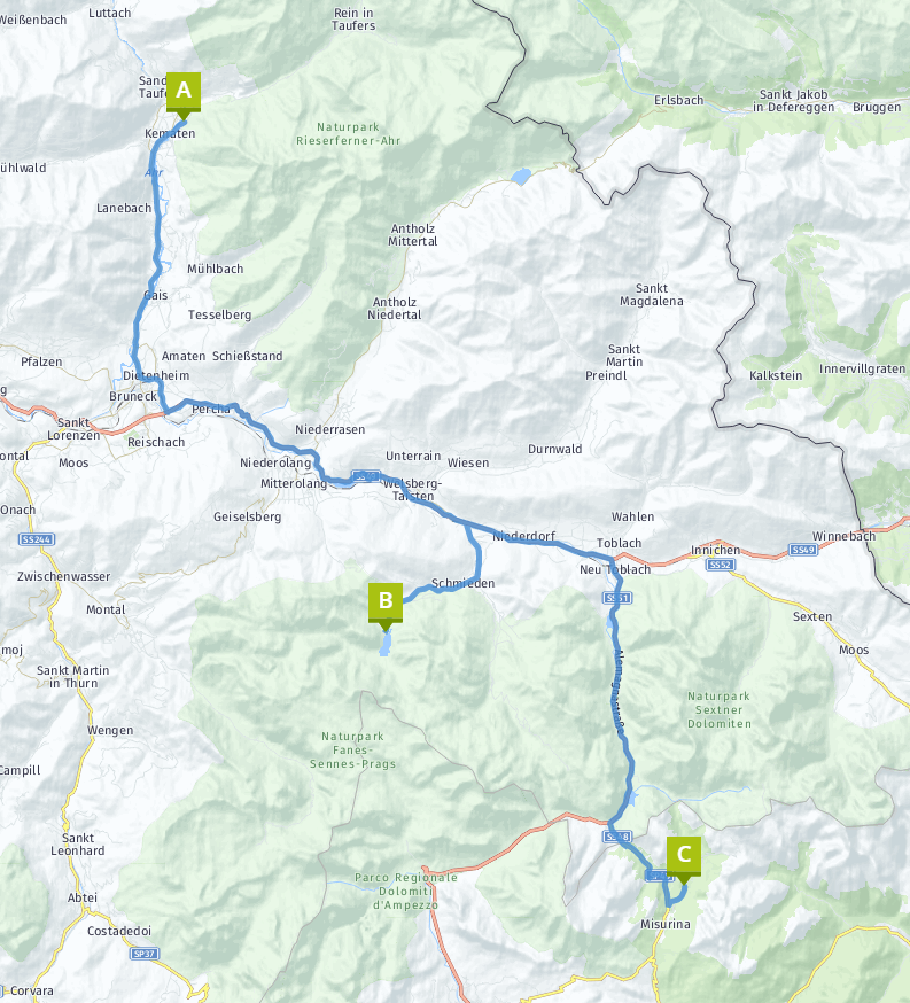Unsere heutige Route: 86 km