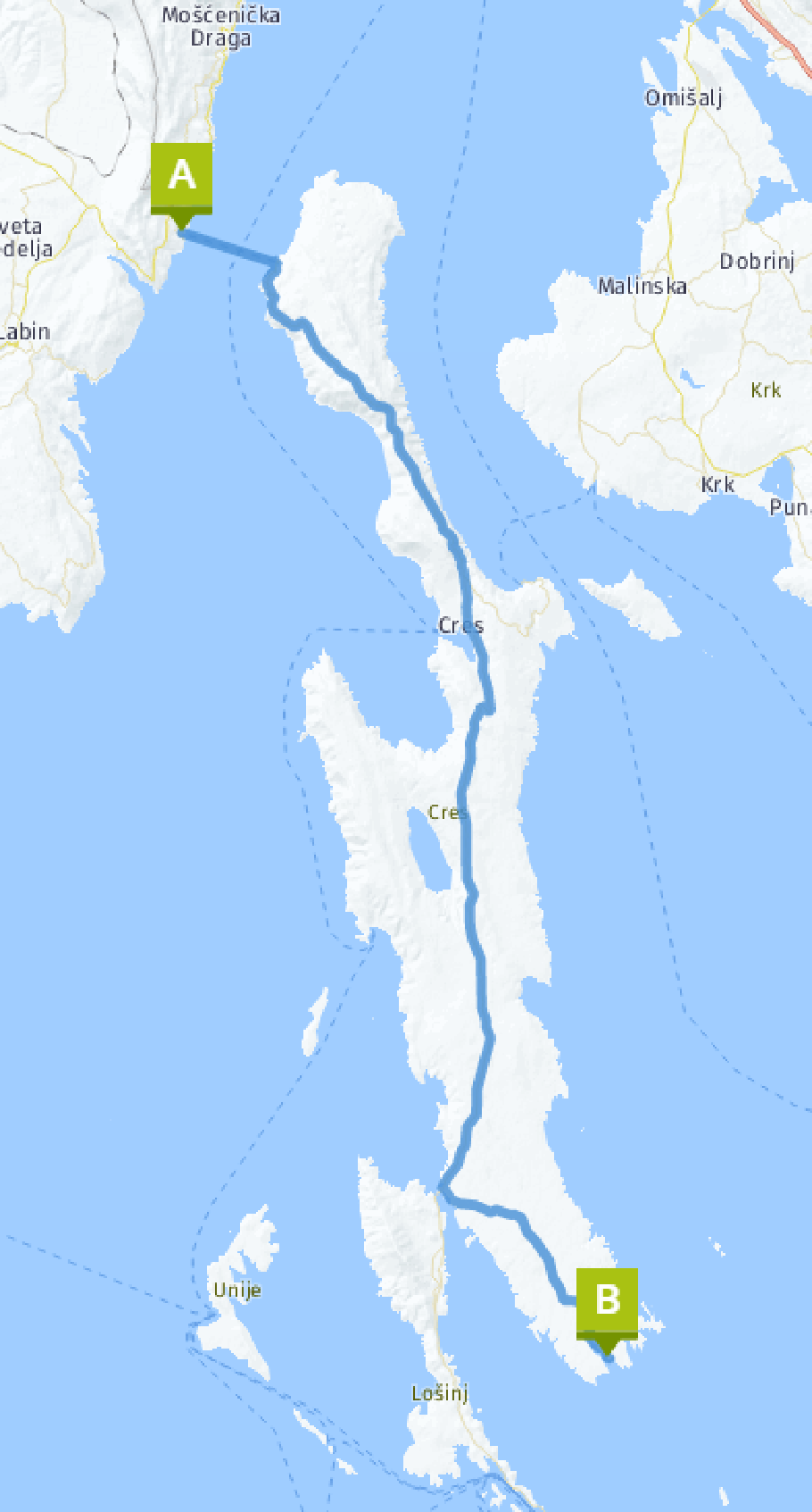 Unsere heutige Route: 75 km