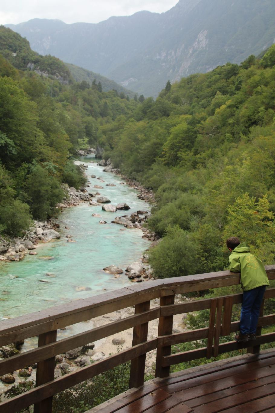 Das Flussbett des Soča ist weitgehend naturbelassen.