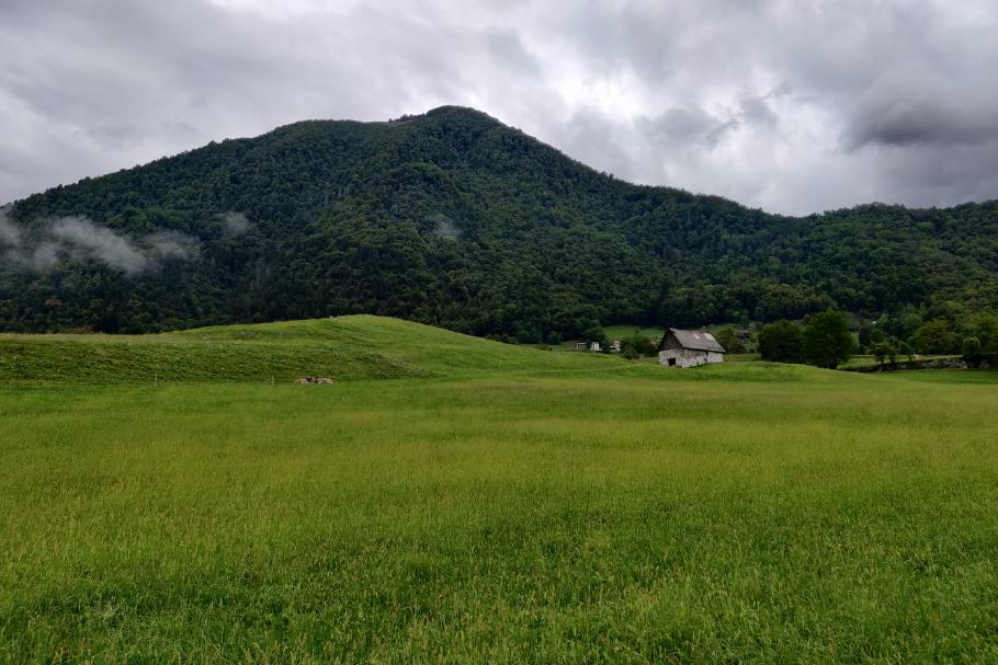 Wir wandern durch diese malerische Landschaft.