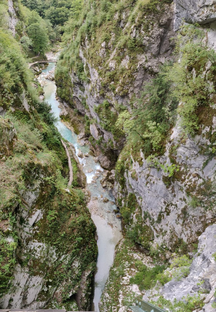 Blick von oben in die Schlucht.
