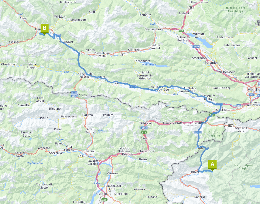 Unsere heutige Route: 150 km.