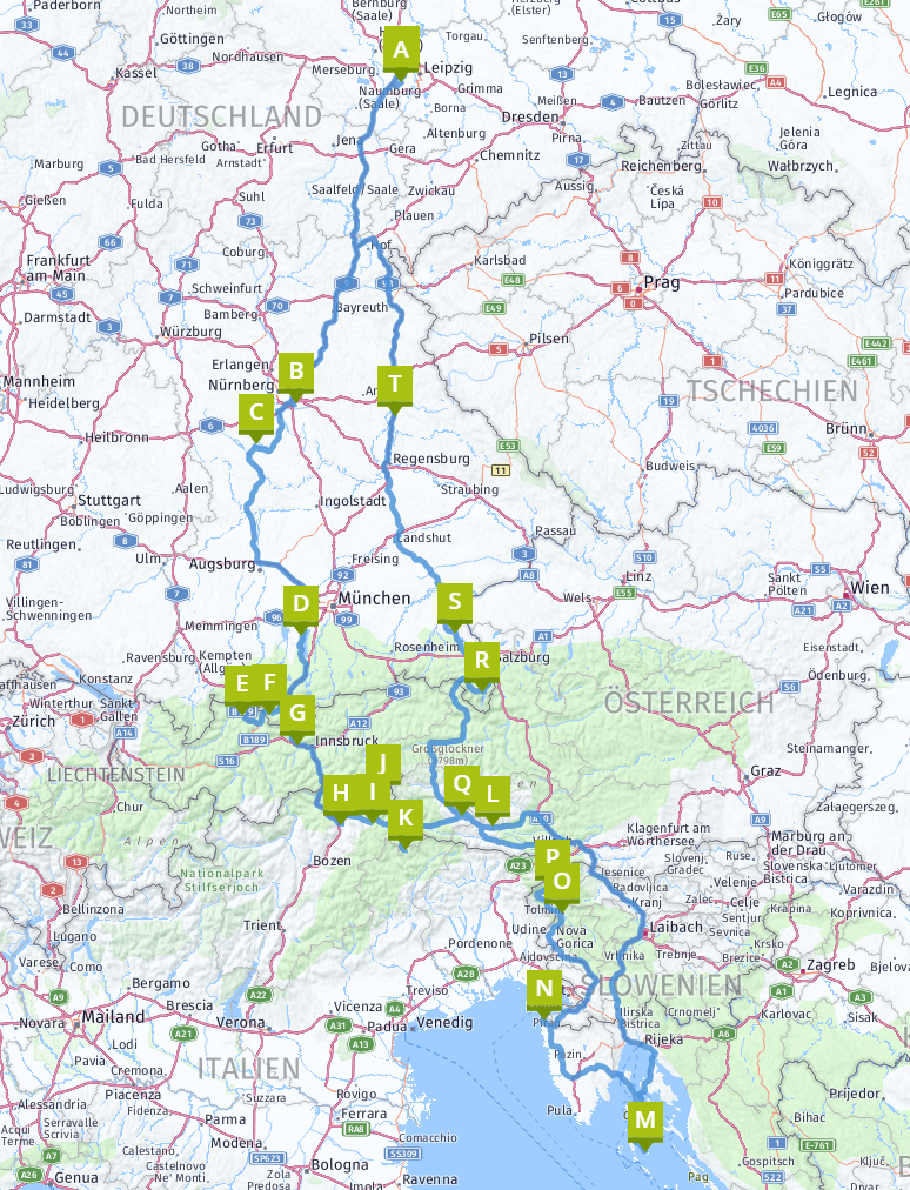 Unsere Gesamtroute: 2935 km.