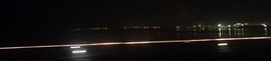 Letzter Blick vom Zug auf die Lagune