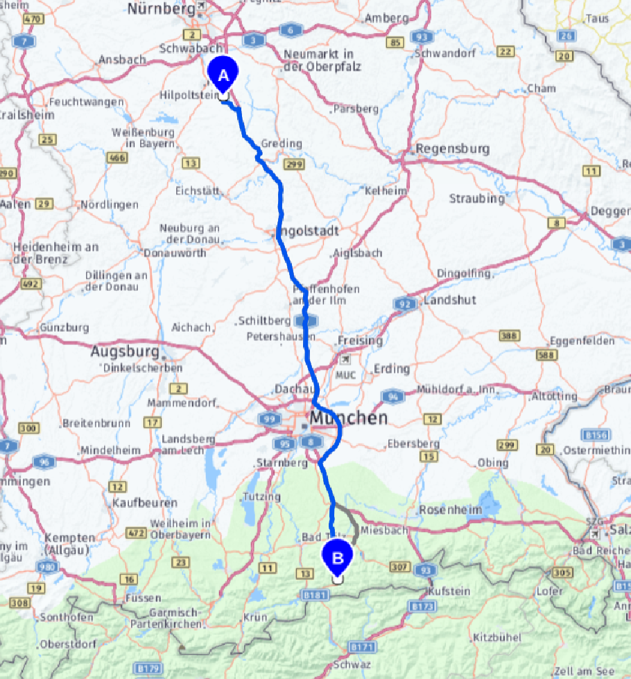 Unsere heutige Route: 236 km