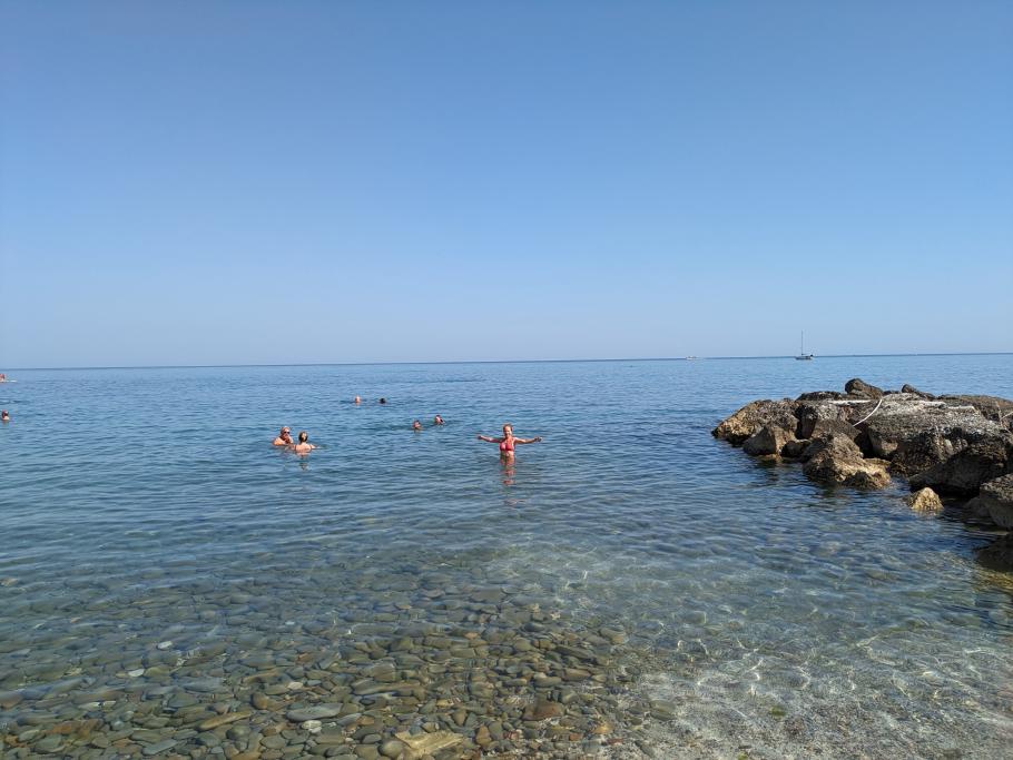 Schnell noch einmal erfrischen, dann geht es weiter