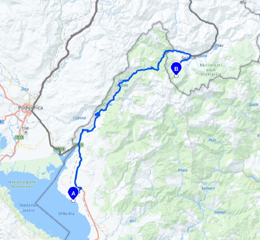 Unsere heutige Route: 96 km