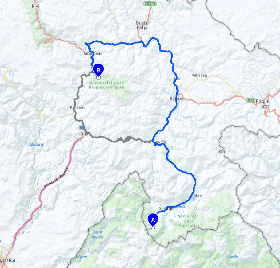 Unsere heutige Route: 120 km