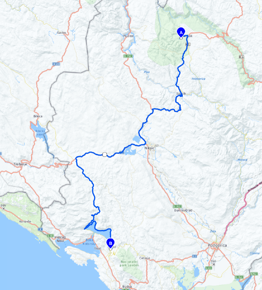 Unsere heutige Route: 169 km