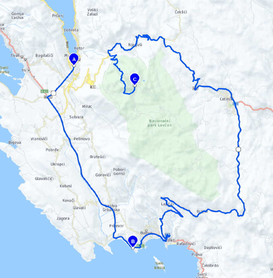 Unsere heutige Route: 95 km
