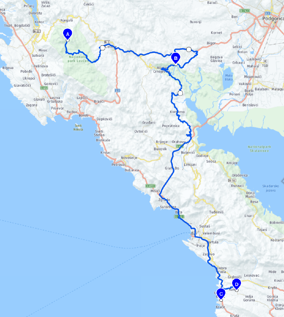 Unsere heutige Route: 125 km