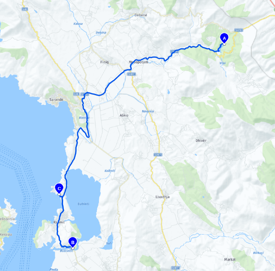 Unsere heutige Route: 45 km