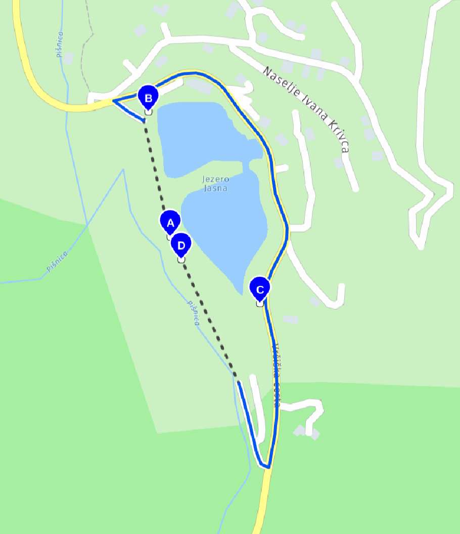 Unsere heutige Route: etwa 10'000 Schritte rund um den See
